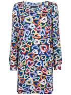 Love Moschino - Hearts Print Dress - Women - Cotton/spandex/elastane - 38, Cotton/spandex/elastane