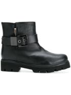Baldinini Buckle Strap Ankle Boots - Black