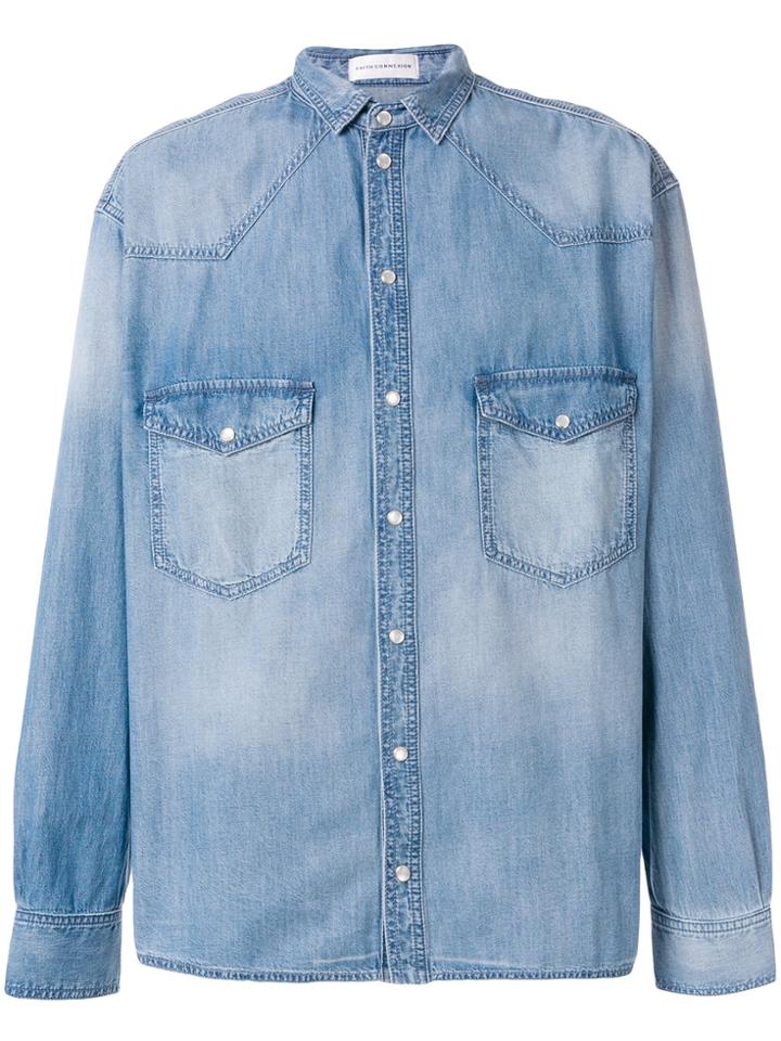 Faith Connexion Casual Denim Overshirt - Blue