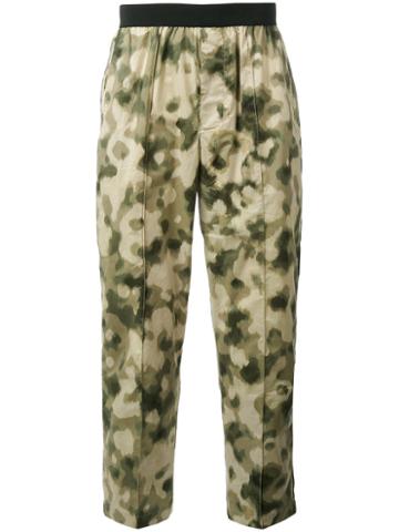 Camouflage Cropped Trousers - Men - Cotton/polyurethane - 50, Green, Cotton/polyurethane, Emiliano Rinaldi
