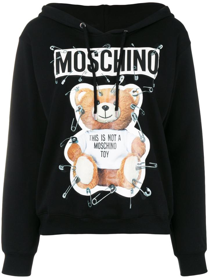 Moschino Safety-pin Teddy Bear Hoodie - Black