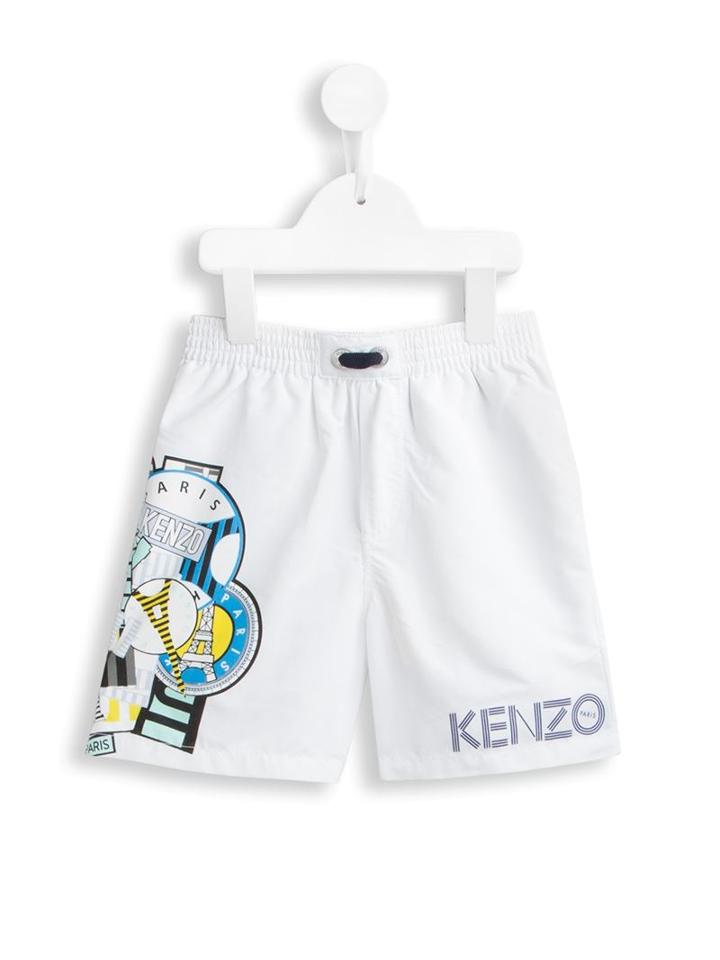 Kenzo Kids Multi Icon Swim Trunks, Boy's, Size: 6 Yrs, White