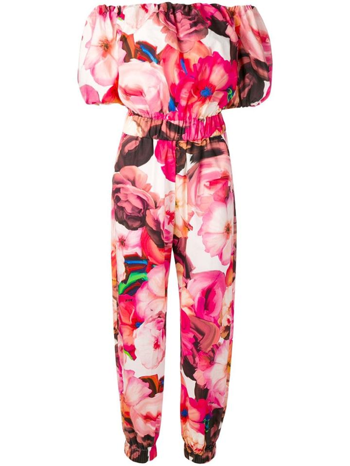 Msgm Floral Print Jumpsuit - Pink