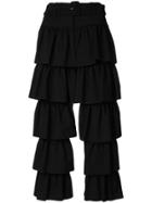 Simone Rocha Cropped Tiered Frill Trousers - Black