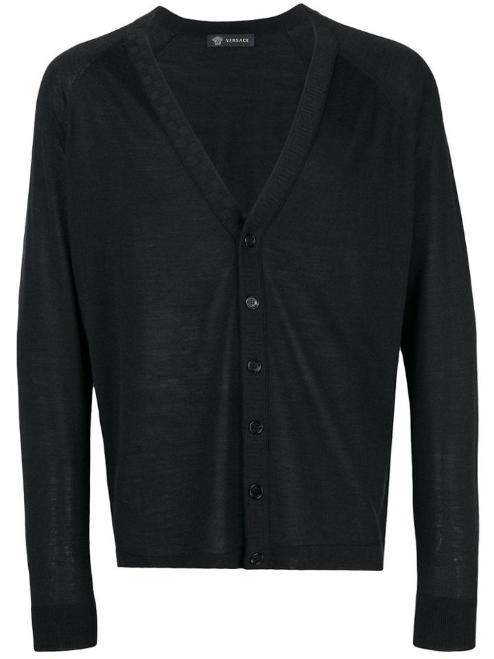 Versace V-neck Cardigan - Black