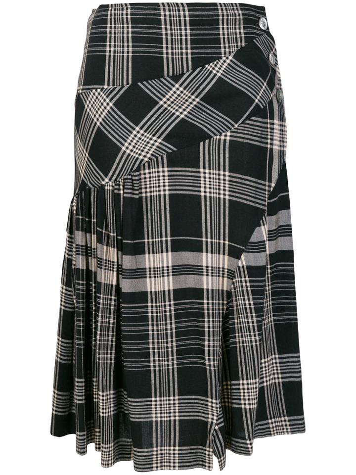 Comme Des Garçons Vintage Checked Skirt - Black