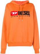 Diesel Logo Embroidered Hoodie - Yellow & Orange