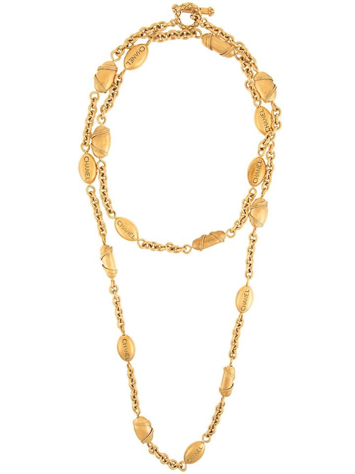 Chanel Vintage Logos Chain Necklace - Metallic