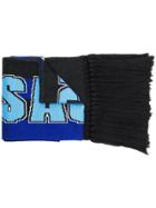 Versace Team Logo Football Knit Scarf - Black
