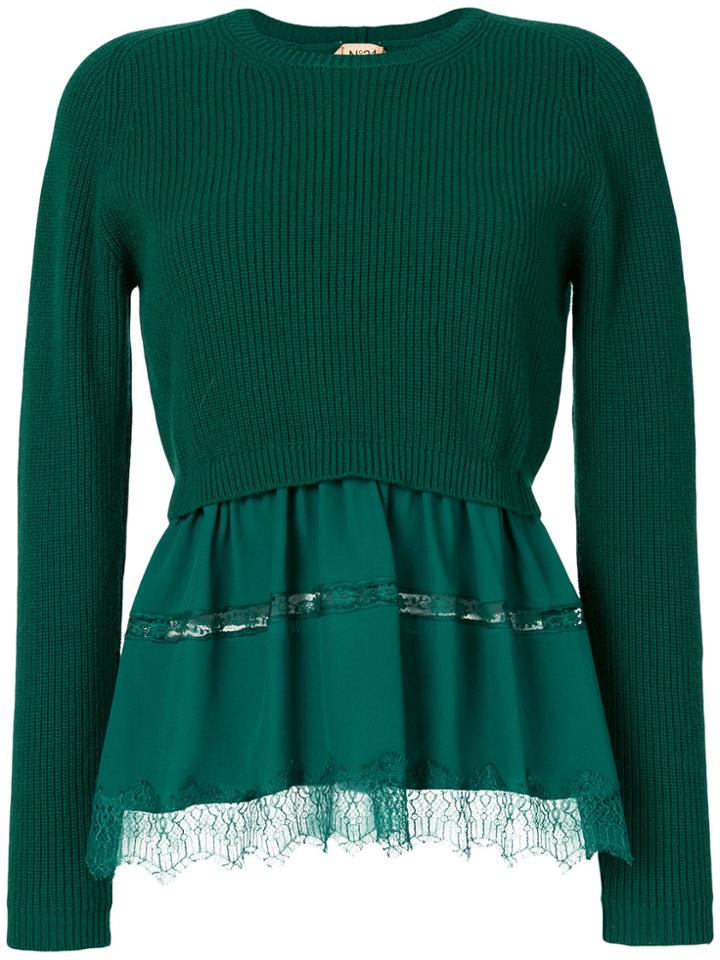 No21 Peplum Sweater - Green