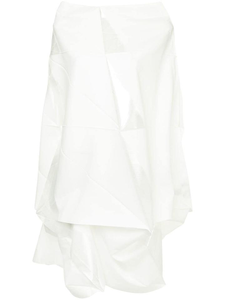 132 5. Issey Miyake Asymmetric Origami Dress - White