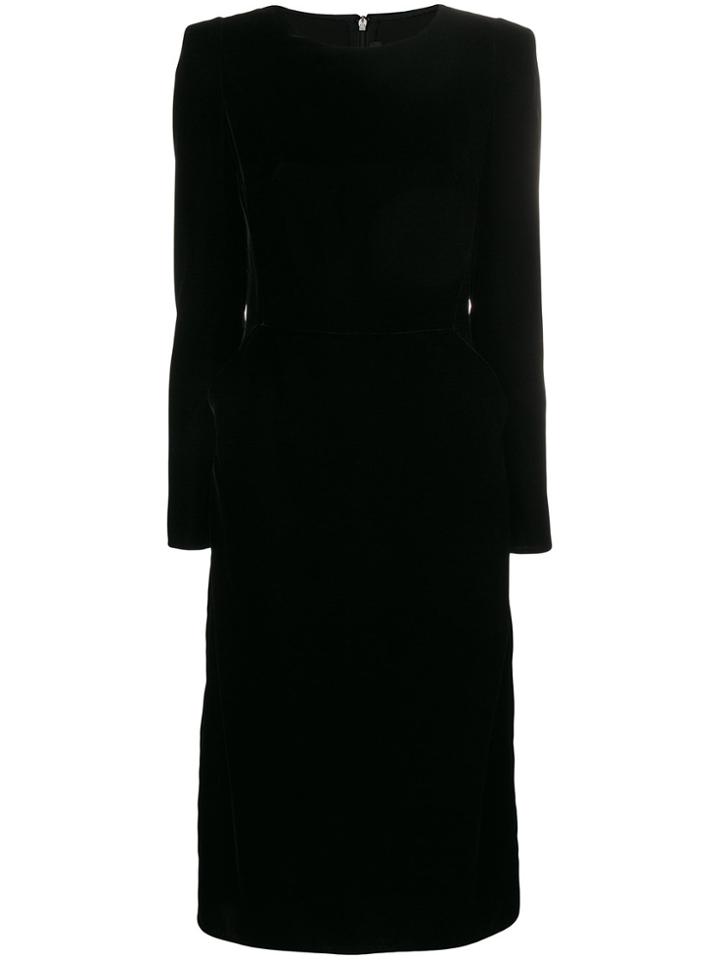 Ermanno Scervino Long Sleeved Fitted Cocktail Dress - Black