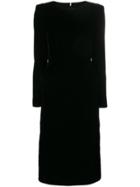 Ermanno Scervino Long Sleeved Fitted Cocktail Dress - Black