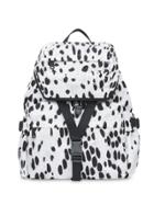 Burberry Logo And Dalmatian Print Nylon Backpack - White