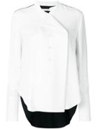 Oscar De La Renta Folded Neck Blouse - White