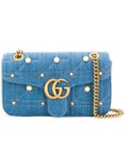 Gucci Quilted Denim Shoulder Bag - Blue
