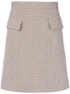 See By Chloé A-line Houndstooth Print Skirt - Nude & Neutrals
