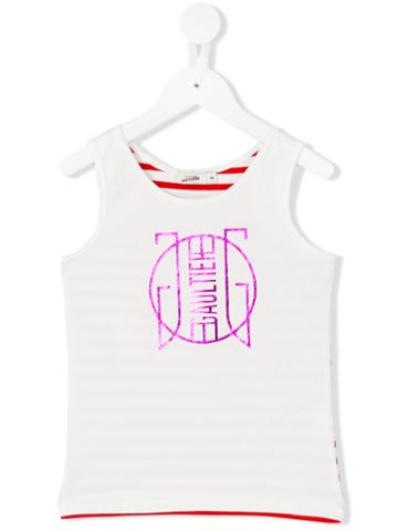 Junior Gaultier - Logo Print Tank Top - Kids - Cotton/elastodiene - 12 Yrs, White