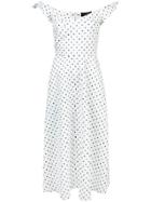 Saloni Polka-dot Ruffle Dress - White