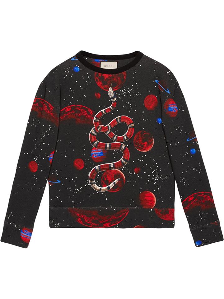 Gucci Space Snake Print Sweatshirt - Black