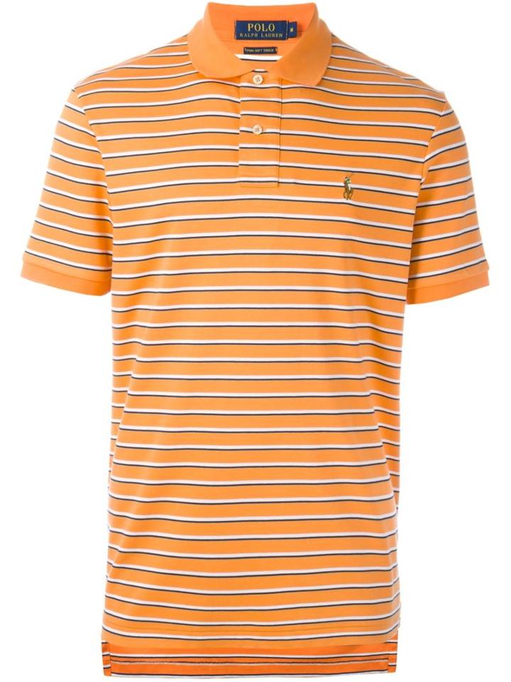 Polo Ralph Lauren Striped Polo Shirt, Men's, Size: Large, Yellow/orange, Cotton