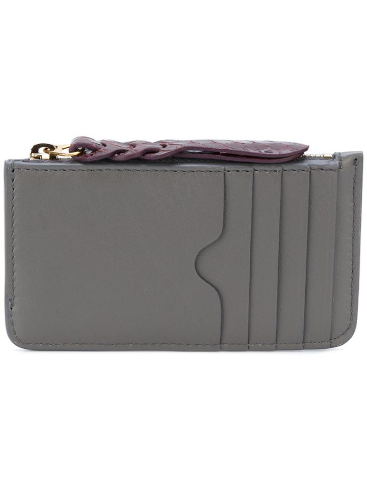 Alexander Mcqueen Woven Zip Coin Purse - Grey