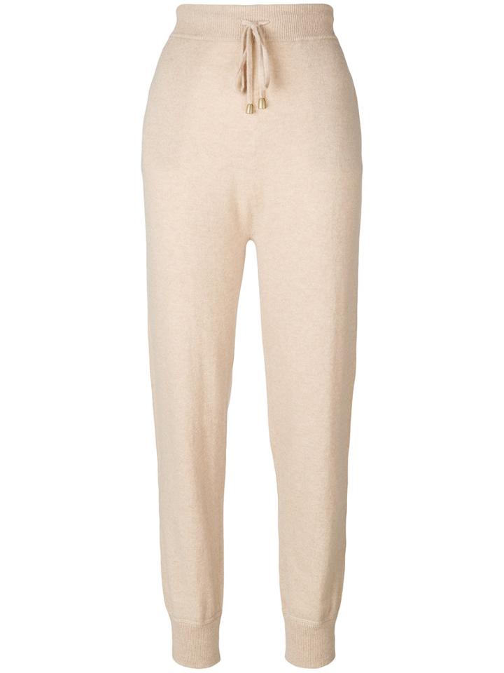 Agnona - Track Pants - Women - Cashmere - M, Nude/neutrals, Cashmere
