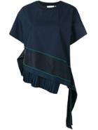 Sportmax Pleated Asymmetric Hem Top - Blue