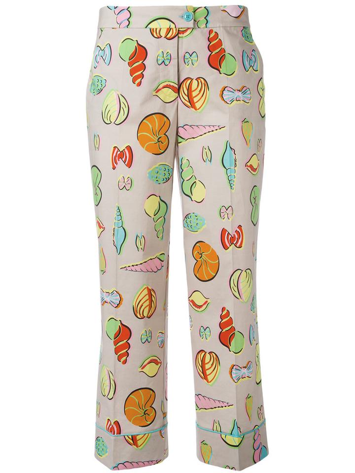 Moschino Printed Trousers, Women's, Size: 44, Nude/neutrals, Cotton/other Fibers