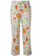 Moschino Printed Trousers, Women's, Size: 44, Nude/neutrals, Cotton/other Fibers