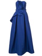 Carolina Herrera Strapless Gown With Ruffled Bodice And Flared Skirt -