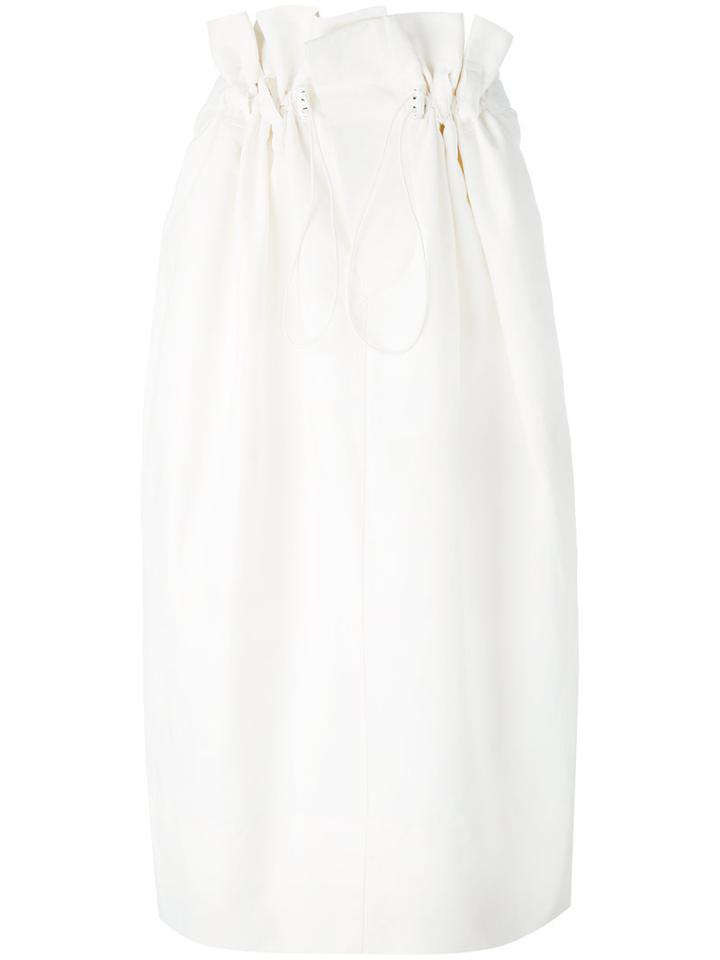 Stella Mccartney - Drawstring Paperbag Skirt - Women - Cotton/linen/flax/polyamide - 38, White, Cotton/linen/flax/polyamide