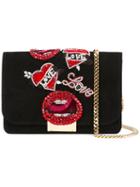 Gedebe 'clicky' Clutch, Women's, Black, Suede/glass