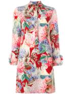 Gucci Hydrangea Print Dress, Women's, Size: 46, White, Silk