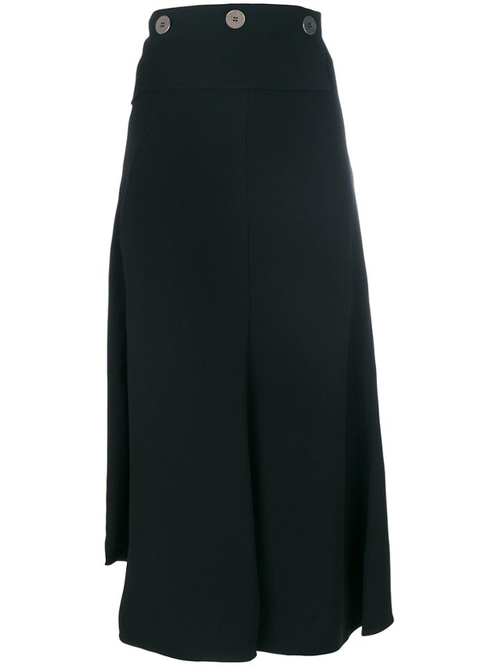 Victoria Beckham Asymmetric Midi Skirt - Black