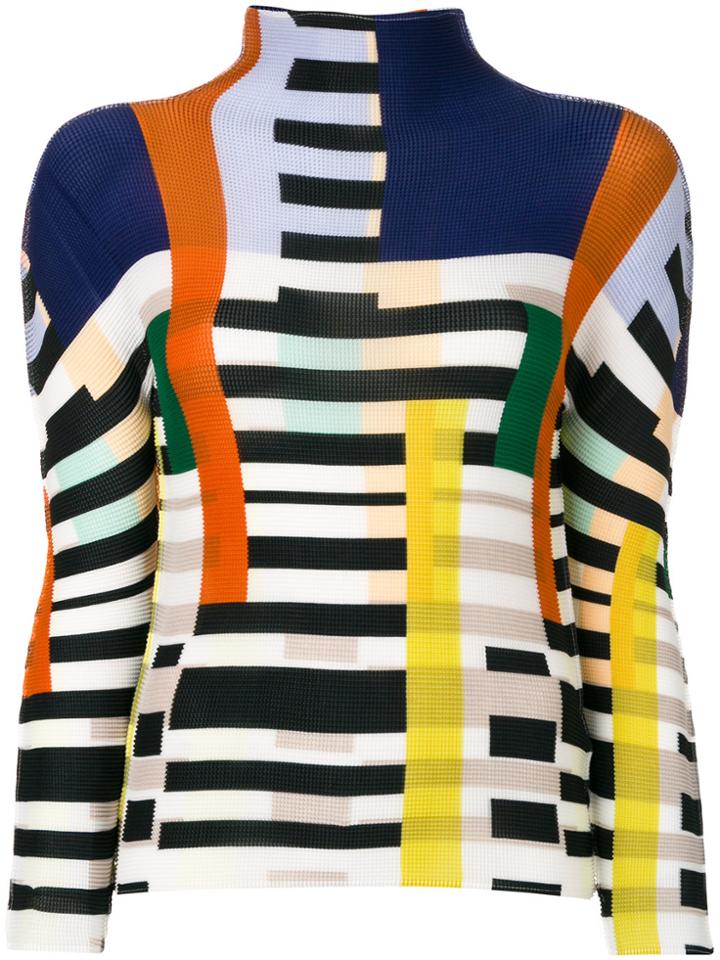 Issey Miyake Cauliflower Intarsia-knit Turtleneck Jumper - Multicolour