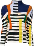 Issey Miyake Cauliflower Intarsia-knit Turtleneck Jumper - Multicolour