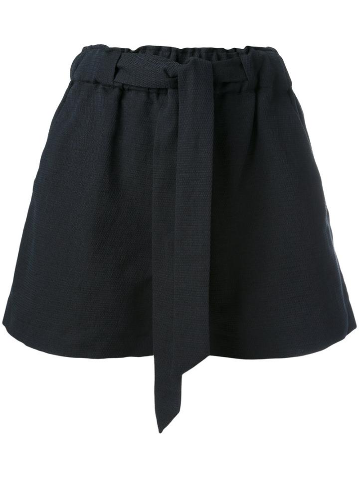 Ymc High-waist Shorts, Women's, Size: 8, Blue, Linen/flax