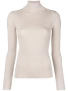 Joseph Turtle-neck Fitted Top - Nude & Neutrals