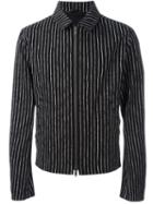 Haider Ackermann Striped Zip Front Jacket, Men's, Size: Medium, Black, Cotton/rayon/viscose
