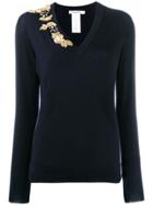 Christian Dior Pre-owned Bead Embroidery Slim Jumper - Blue