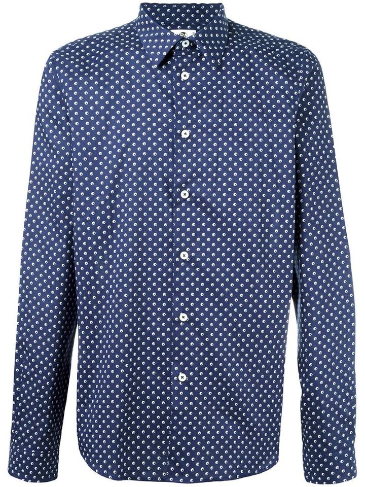 Ps By Paul Smith Polka Dots Shirt, Men's, Size: Medium, Blue, Cotton