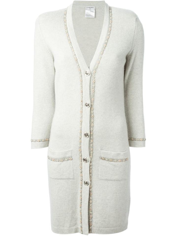 Chanel Vintage Beaded Flower Trim Cardigan