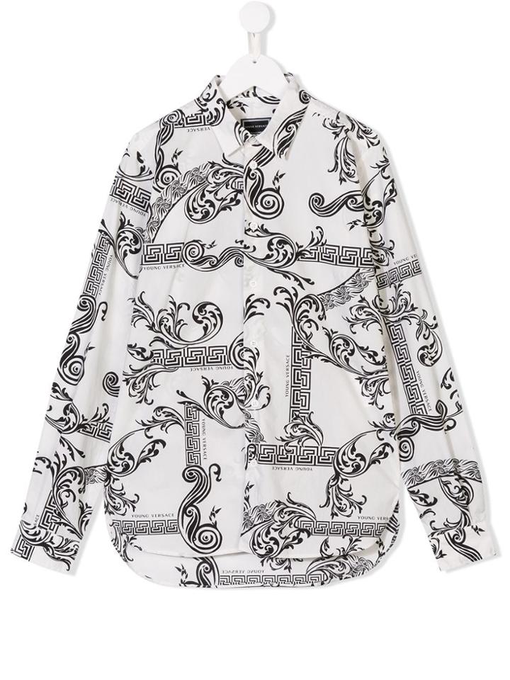 Young Versace Teen Printed Shirt - White