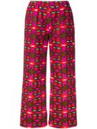 Aspesi Geometric Print Cropped Trousers - Pink