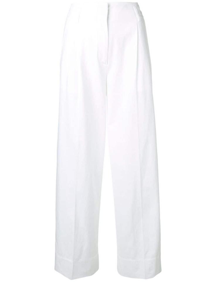 Alberto Biani High-waisted Flare Trousers - White