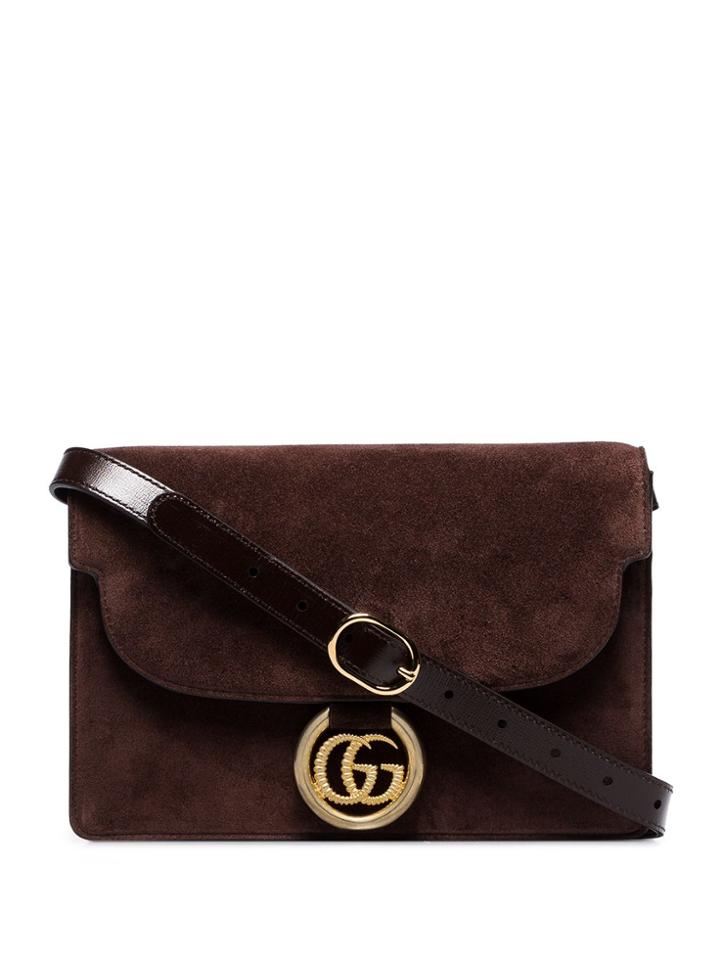 Gucci Small Gg Ring Shoulder Bag - Brown