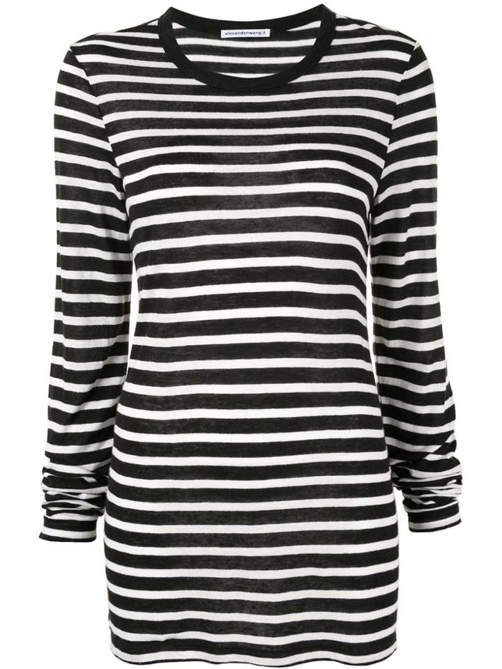 T By Alexander Wang Striped Jersey T-shirt - Black