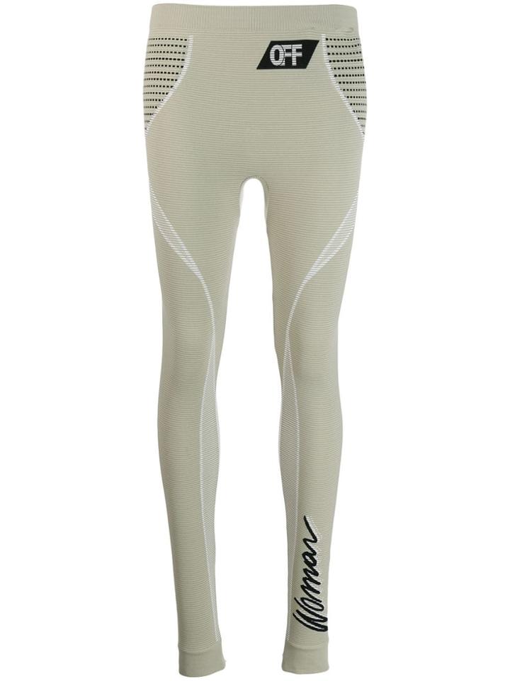 Off-white Logo Print Leggings - Grey