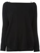 Brunello Cucinelli Boat Neck Sweater, Women's, Size: Small, Black, Silk/spandex/elastane/cashmere